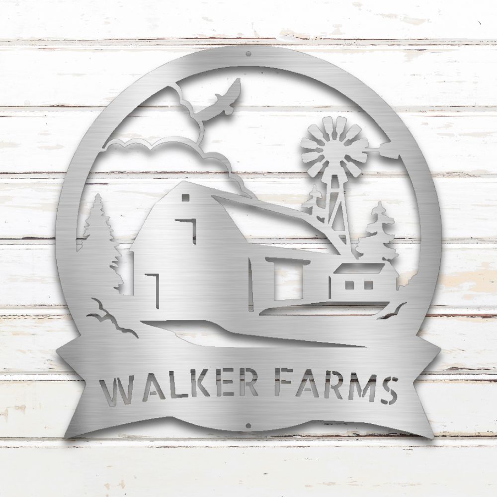 Farmstead IV Metal Wall Art (Silver) | Shop Custom Metal Signs & Wall Decor | Sovereign Metalworks