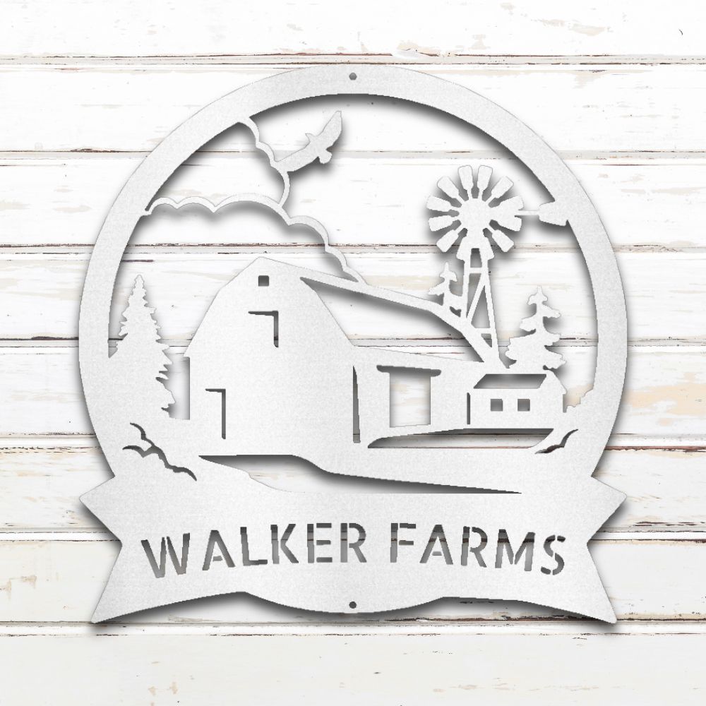 Farmstead IV Metal Wall Art (White) | Shop Custom Metal Signs & Wall Decor | Sovereign Metalworks