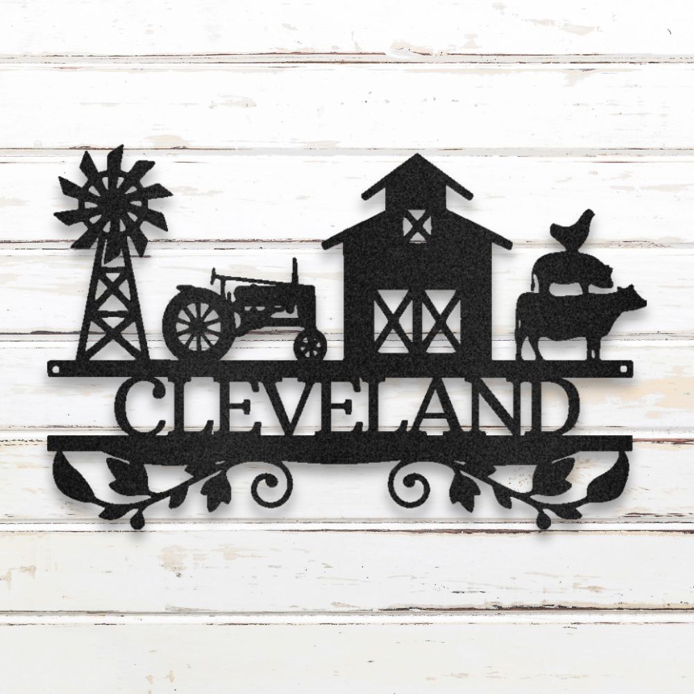 Farmstead I Metal Wall Art (Black) | Shop Custom Metal Signs & Wall Decor | Sovereign Metalworks