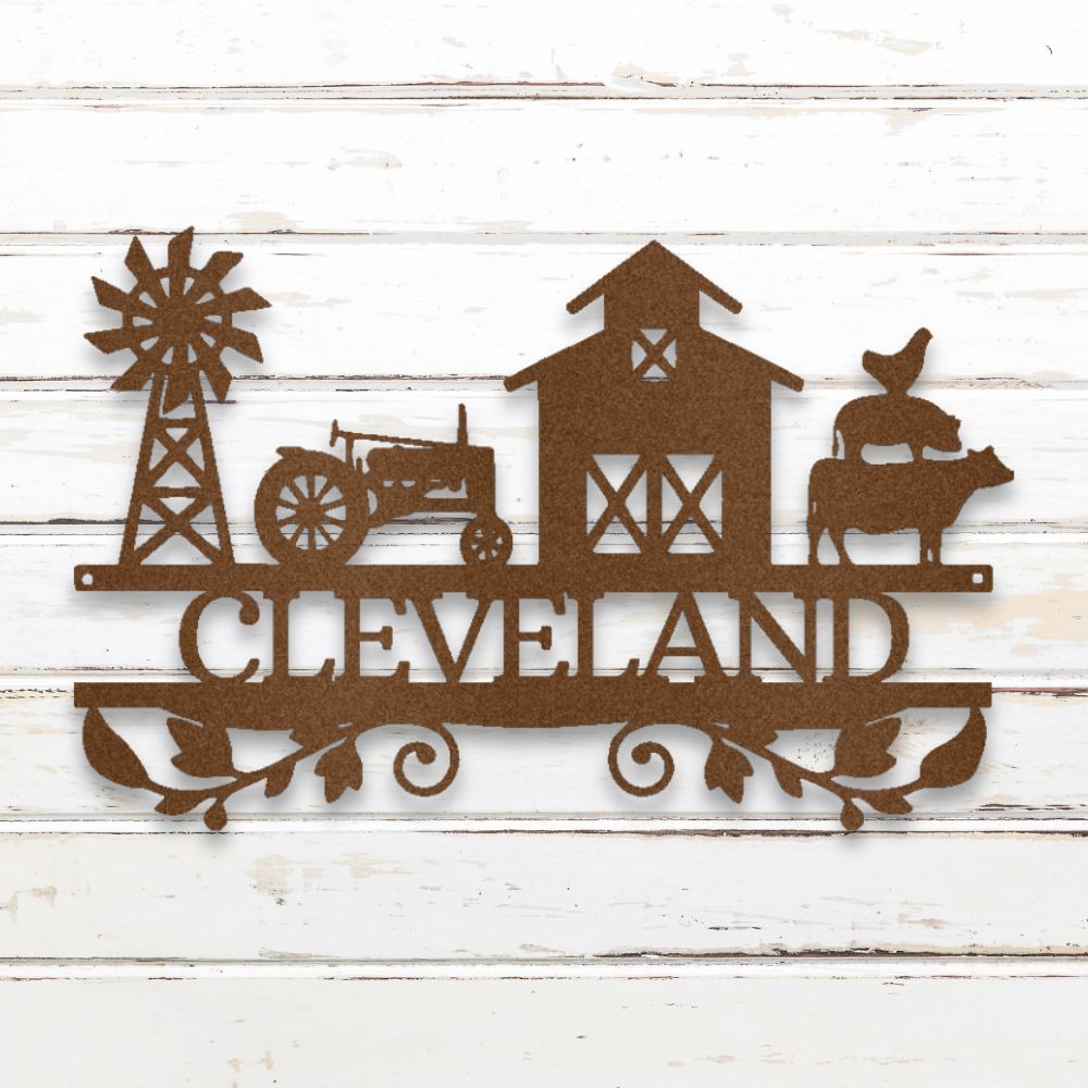 Farmstead I Metal Wall Art (Copper) | Shop Custom Metal Signs & Wall Decor | Sovereign Metalworks