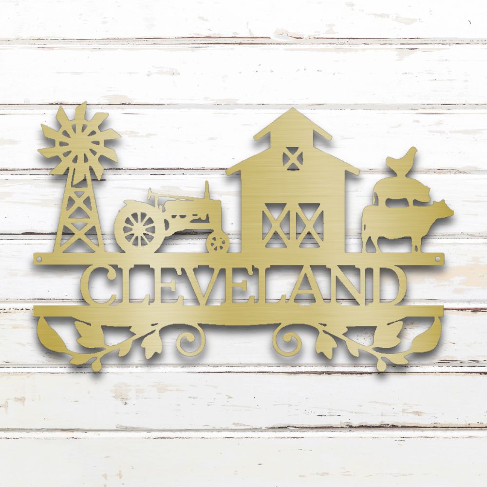 Farmstead I Metal Wall Art (Gold) | Shop Custom Metal Signs & Wall Decor | Sovereign Metalworks