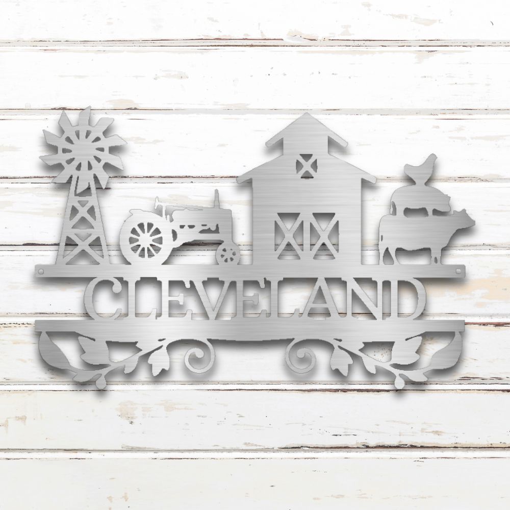 Farmstead I Metal Wall Art (Silver) | Shop Custom Metal Signs & Wall Decor | Sovereign Metalworks