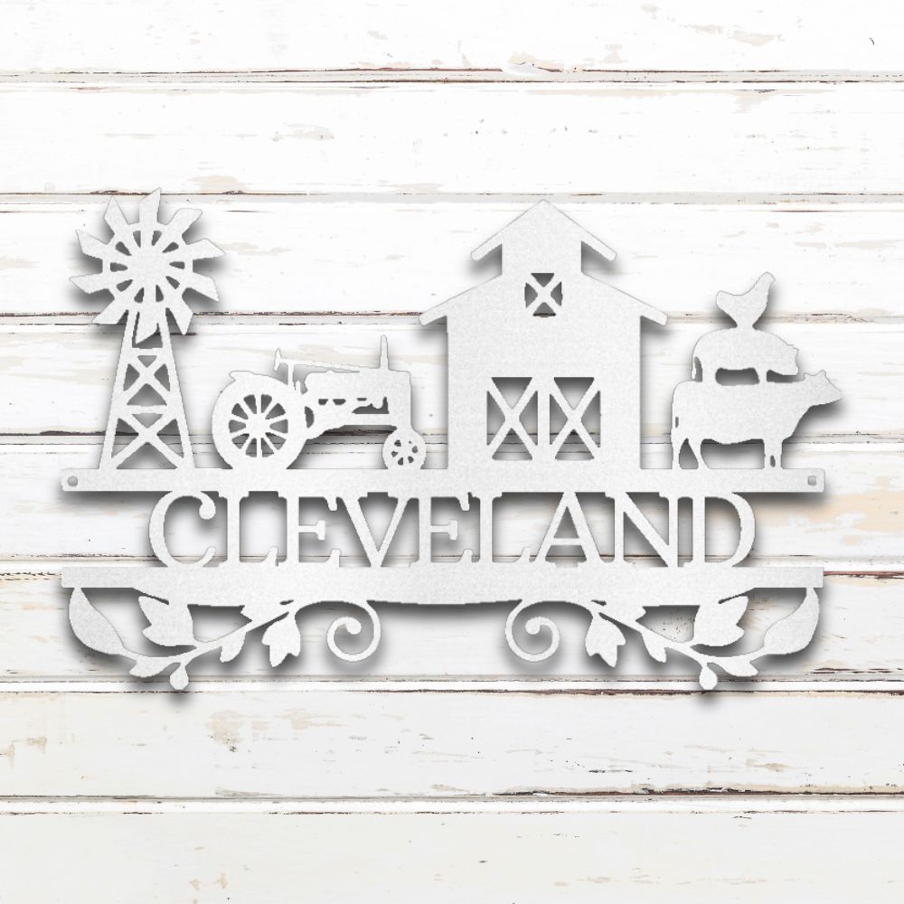 Farmstead I Metal Wall Art (White) | Shop Custom Metal Signs & Wall Decor | Sovereign Metalworks