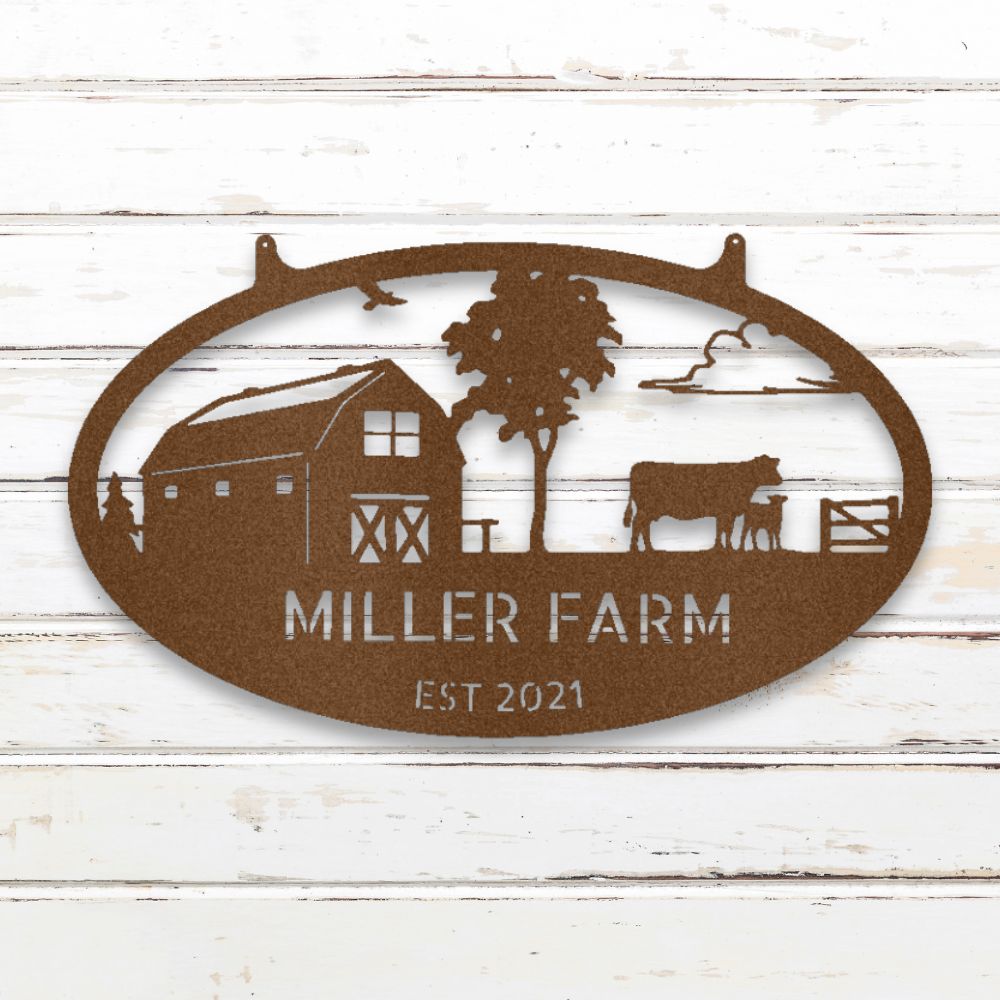 Farmstead V Metal Wall Art (Copper) | Shop Custom Metal Signs & Wall Decor | Sovereign Metalworks