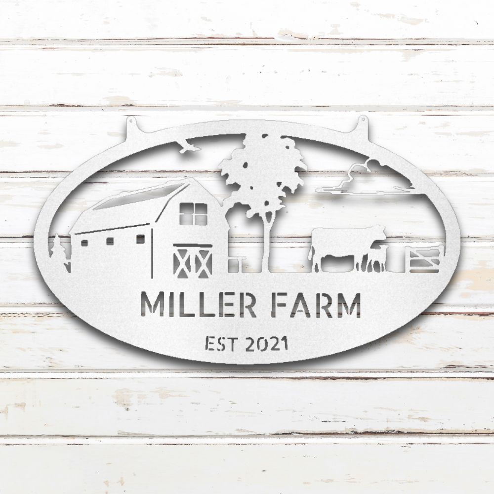 Farmstead V Metal Wall Art (White) | Shop Custom Metal Signs & Wall Decor | Sovereign Metalworks