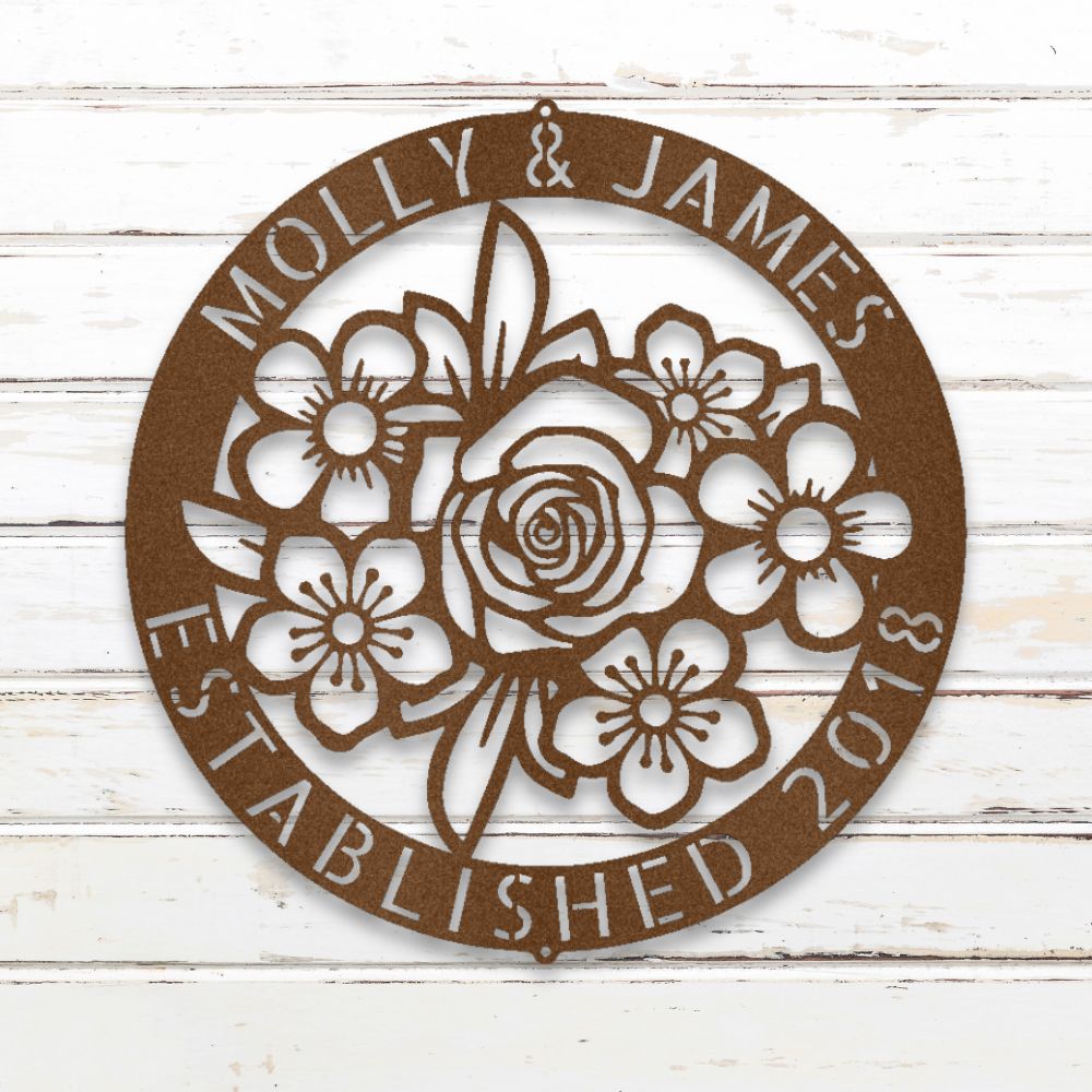 Floral Ring Metal Wall Art (Copper) | Shop Custom Metal Signs & Wall Decor | Sovereign Metalworks