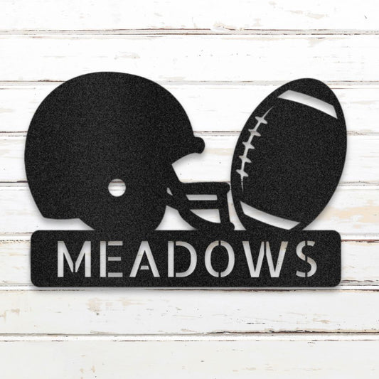 Football Helmet Metal Wall Art (Black) | Shop Custom Metal Signs & Wall Decor | Sovereign Metalworks