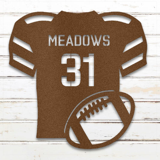Football Jersey | Personalized Metal Wall Art