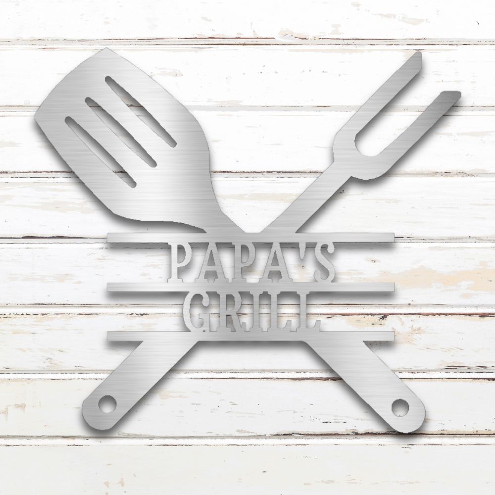 Grillmaster Metal Wall Art (Silver) | Shop Custom Metal Signs & Wall Decor | Sovereign Metalworks