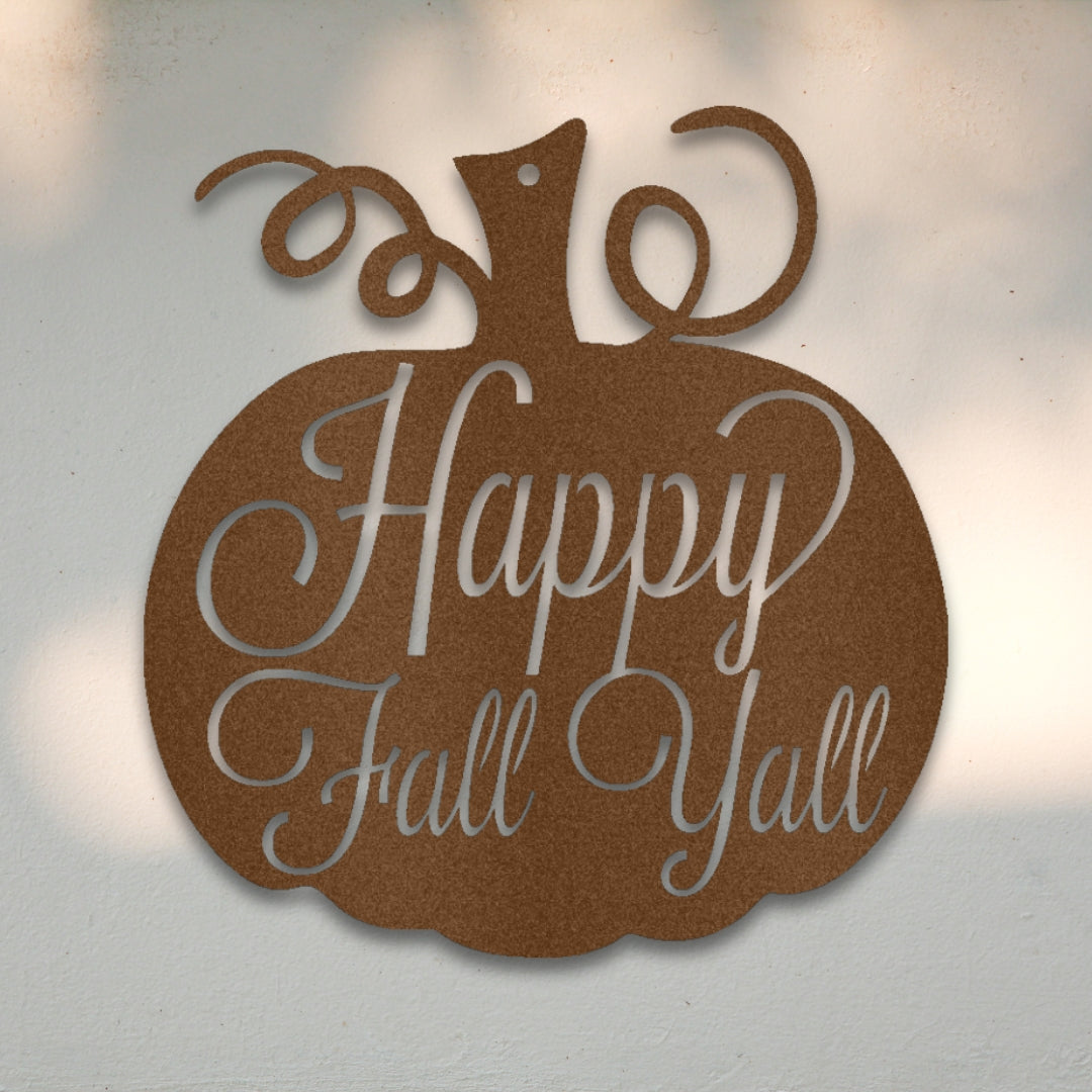 Happy Fall Y'all Metal Wall Art | Sovereign Metalworks