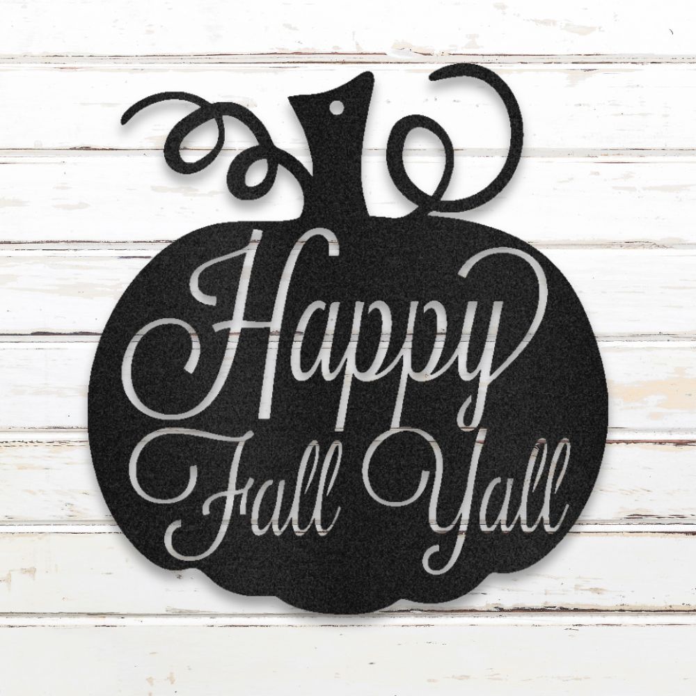 Happy Fall Y'all Metal Wall Art