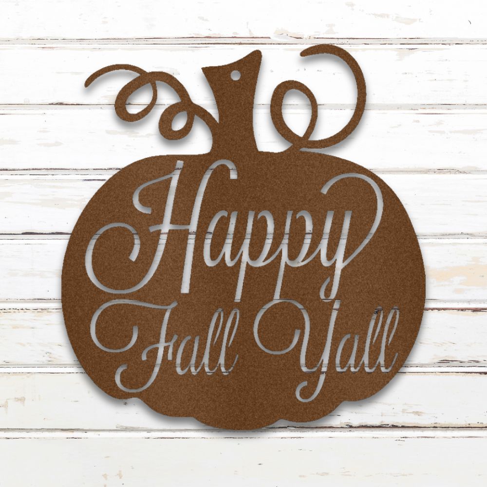 Happy Fall Y'all Metal Wall Art