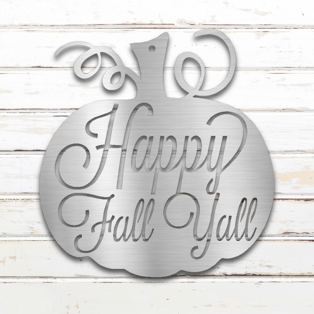 Happy Fall Y'all Metal Wall Art