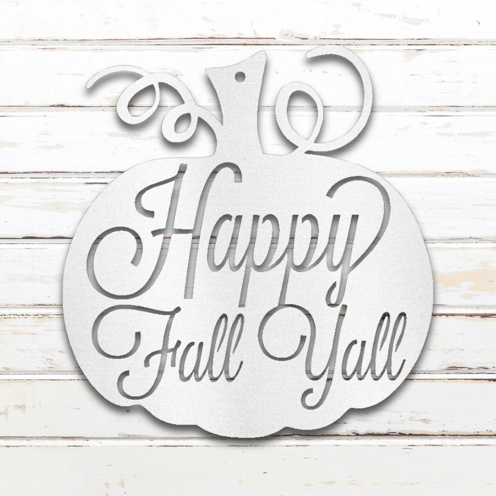 Happy Fall Y'all Metal Wall Art
