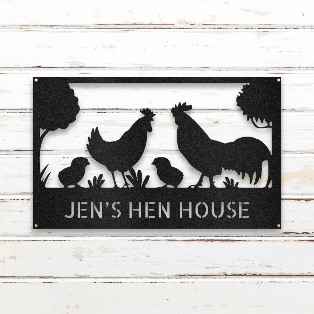 Hen House Metal Wall Art (Black) | Shop Custom Metal Signs & Wall Decor | Sovereign Metalworks