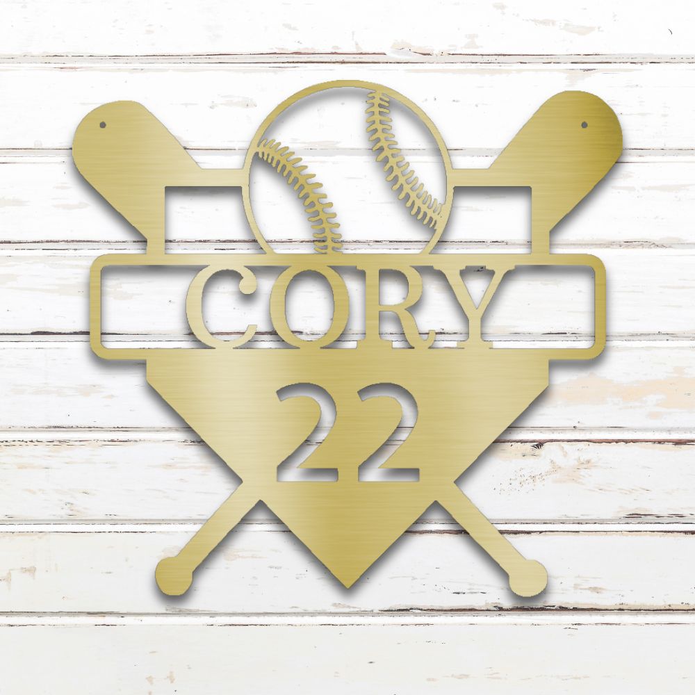 Home Plate Metal Wall Art (Gold) | Shop Custom Metal Signs & Wall Decor | Sovereign Metalworks