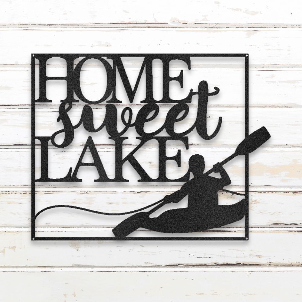 Home Sweet Lake Metal Wall Art (Black) | Shop Custom Metal Signs & Wall Decor | Sovereign Metalworks