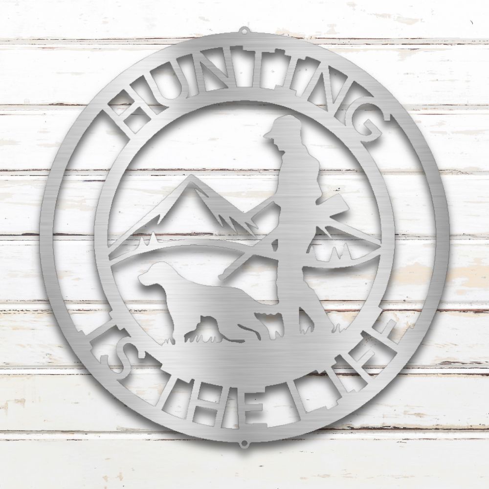 Hunting Life Metal Wall Art (Silver) | Shop Custom Metal Signs & Wall Decor | Sovereign Metalworks