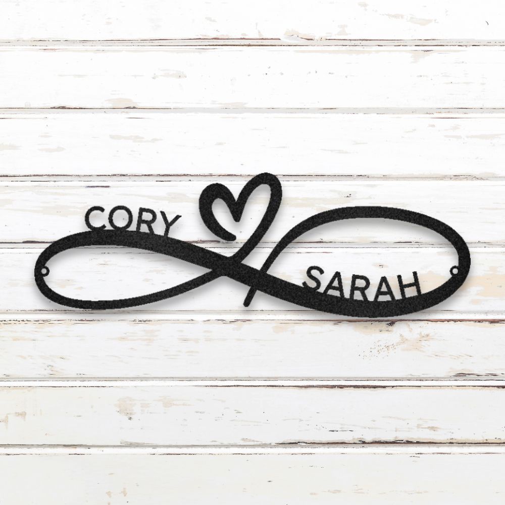 Infinity Couples Metal Wall Art (Black) | Shop Custom Metal Signs & Wall Decor | Sovereign Metalworks