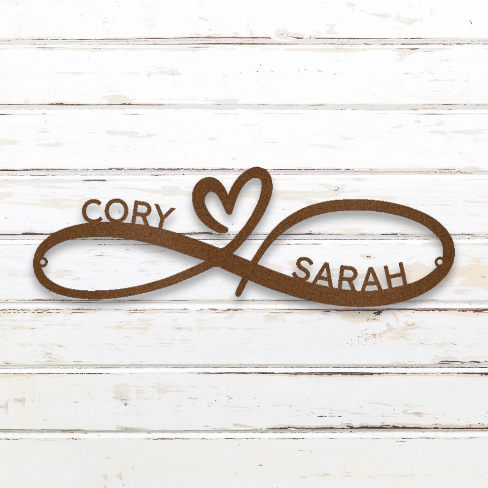 Infinity Couples Metal Wall Art (Copper) | Shop Custom Metal Signs & Wall Decor | Sovereign Metalworks