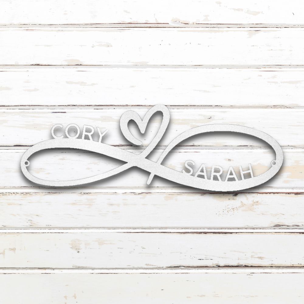 Infinity Couples Metal Wall Art (White) | Shop Custom Metal Signs & Wall Decor | Sovereign Metalworks