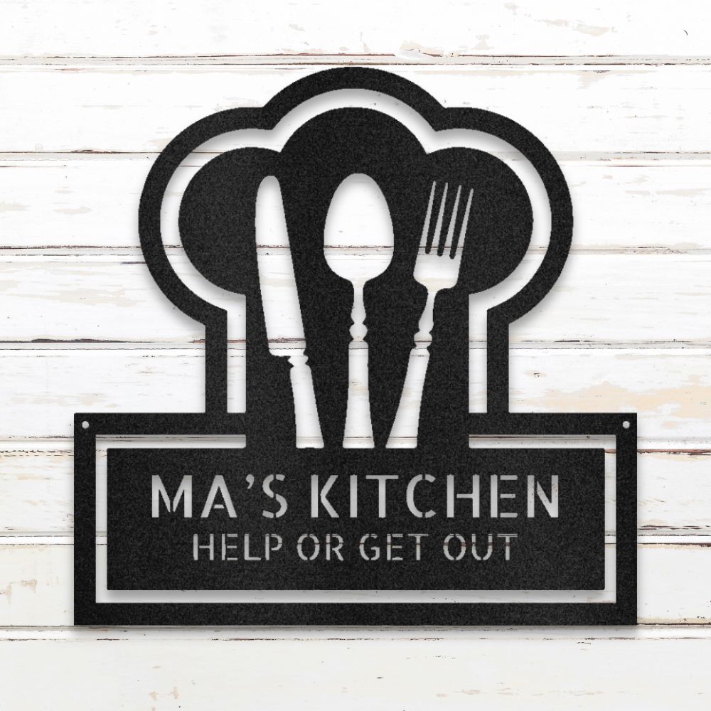 In the Kitchen II Metal Wall Art (Black) | Shop Custom Metal Signs & Wall Decor | Sovereign Metalworks