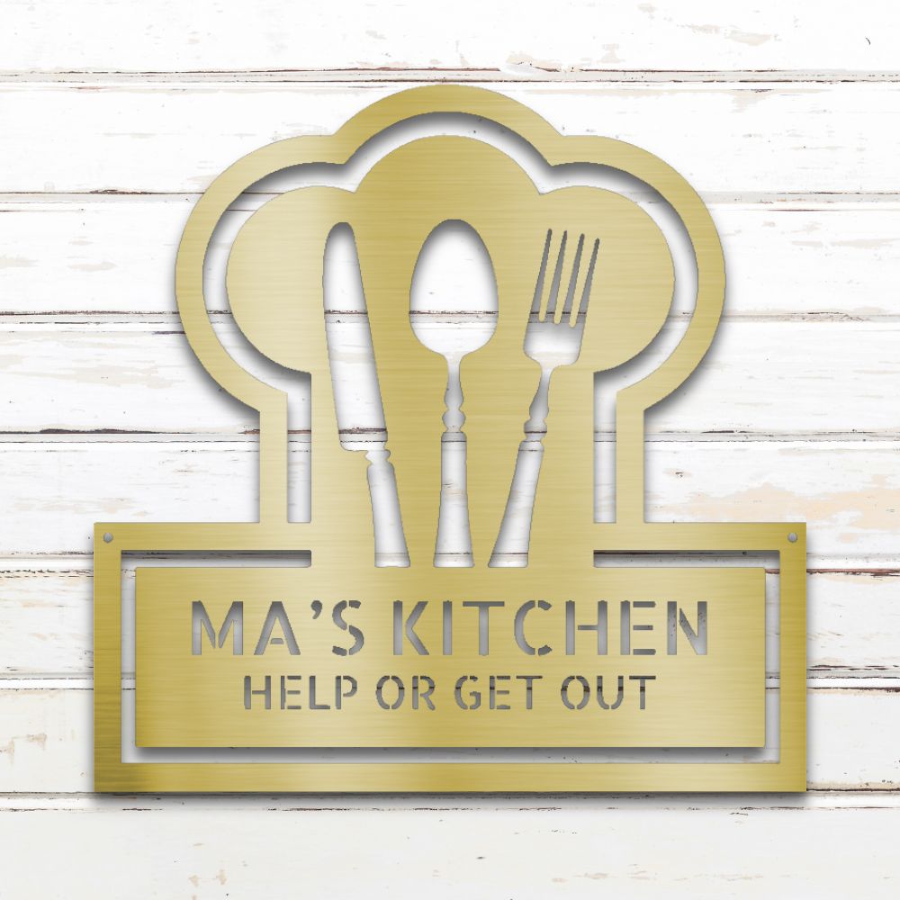 In the Kitchen II Metal Wall Art (Gold) | Shop Custom Metal Signs & Wall Decor | Sovereign Metalworks