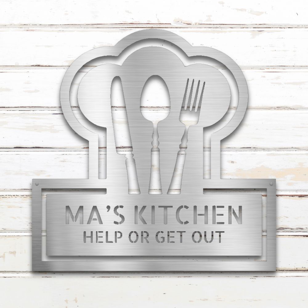 In the Kitchen II Metal Wall Art (Silver) | Shop Custom Metal Signs & Wall Decor | Sovereign Metalworks