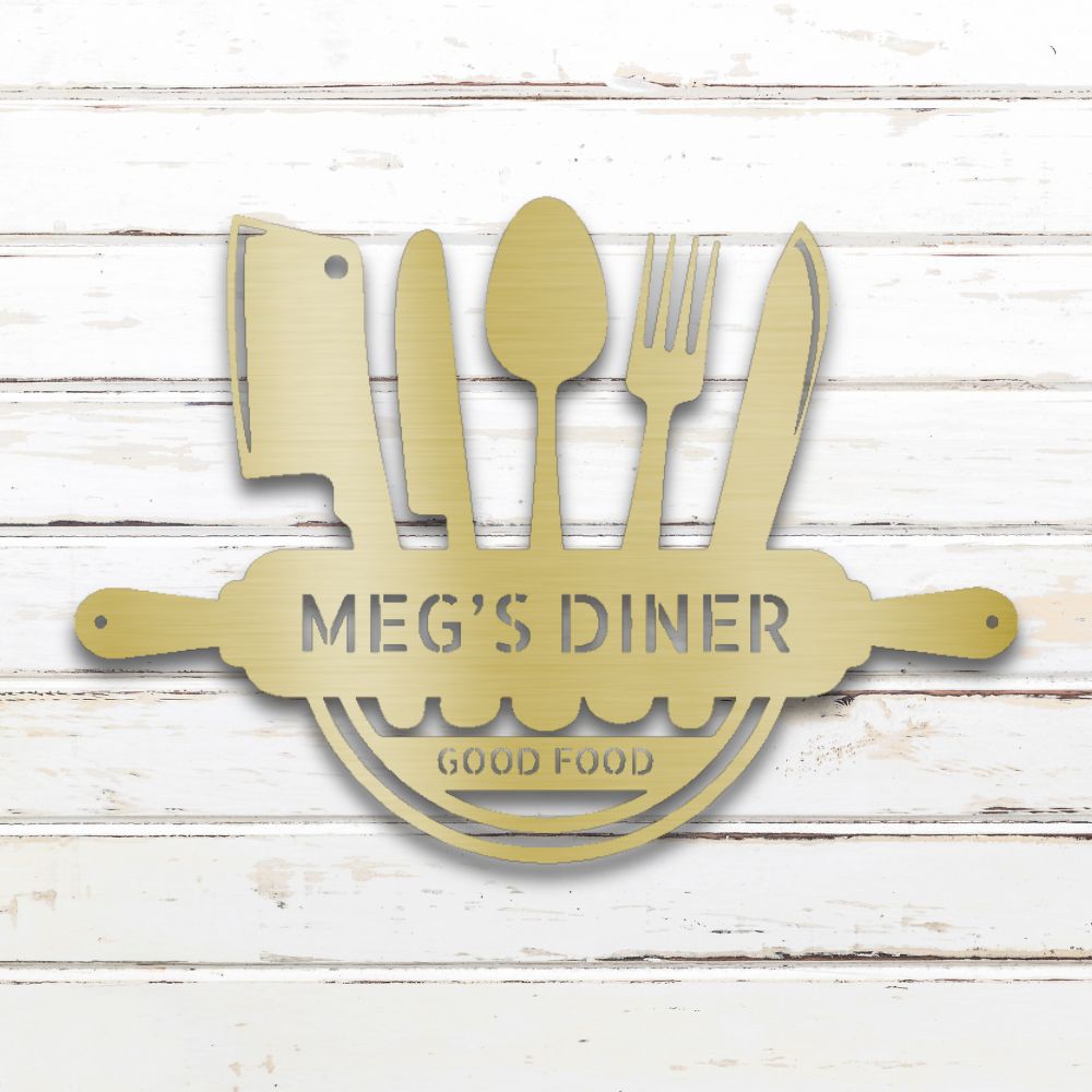 In the Kitchen I Metal Wall Art (Gold) | Shop Custom Metal Signs & Wall Decor | Sovereign Metalworks