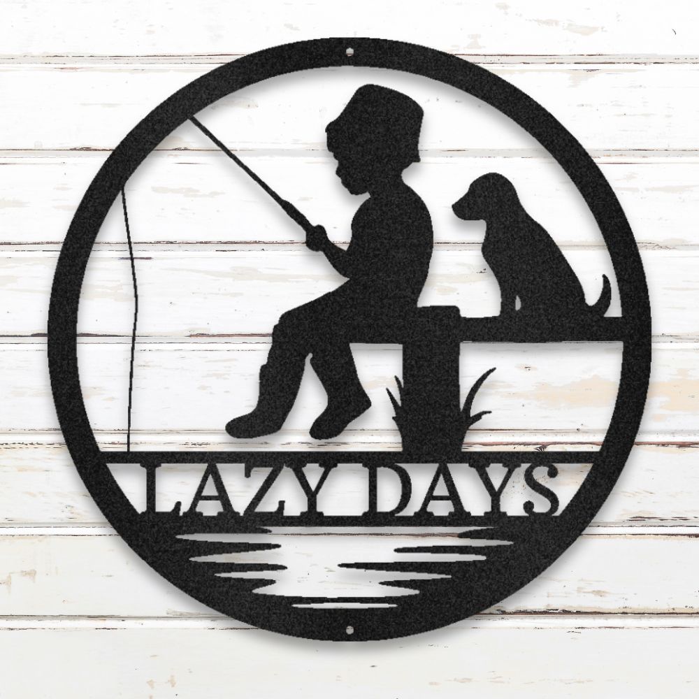 Little Fisher Metal Wall Art (Black) | Shop Custom Metal Signs & Wall Decor | Sovereign Metalworks