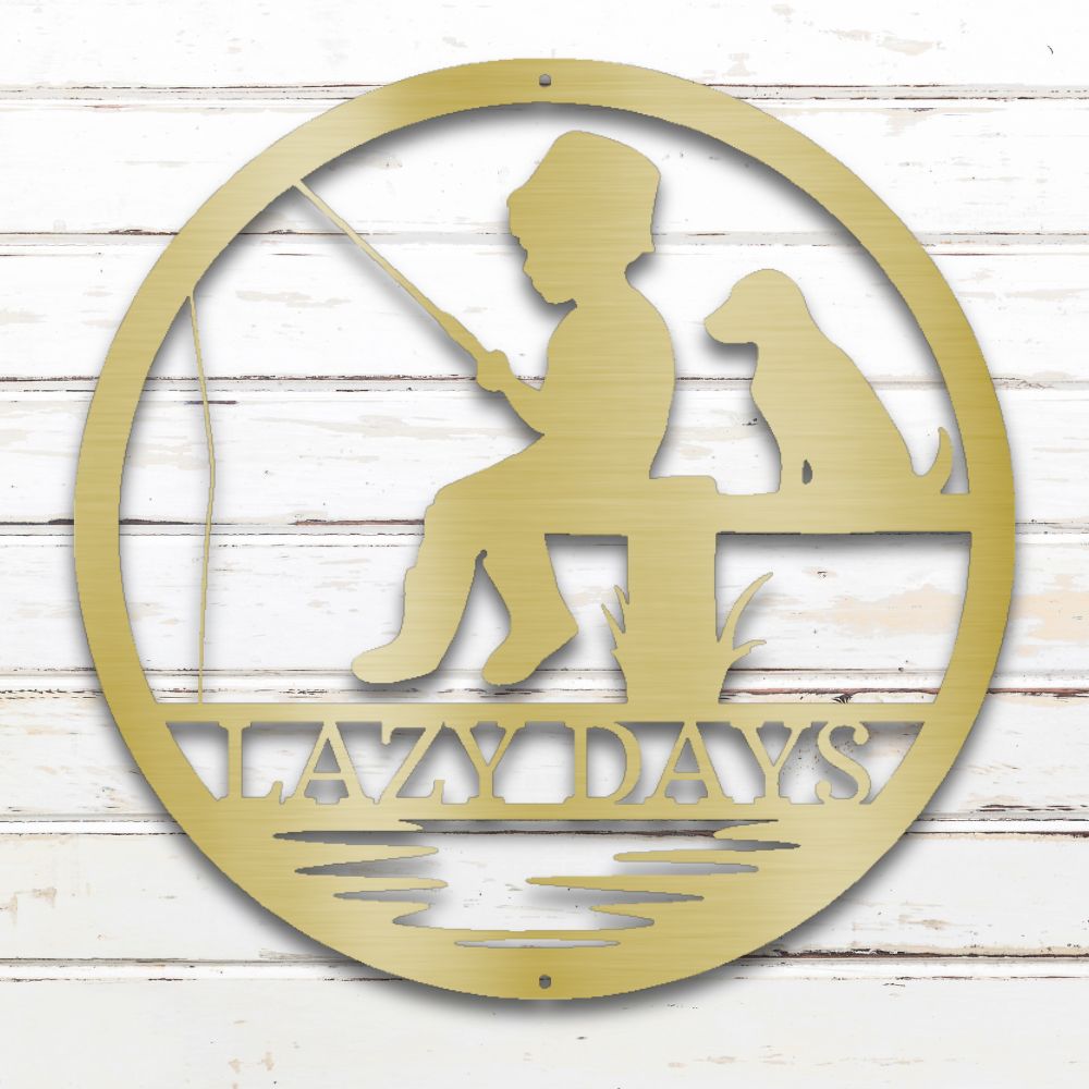 Little Fisher Metal Wall Art (Gold) | Shop Custom Metal Signs & Wall Decor | Sovereign Metalworks