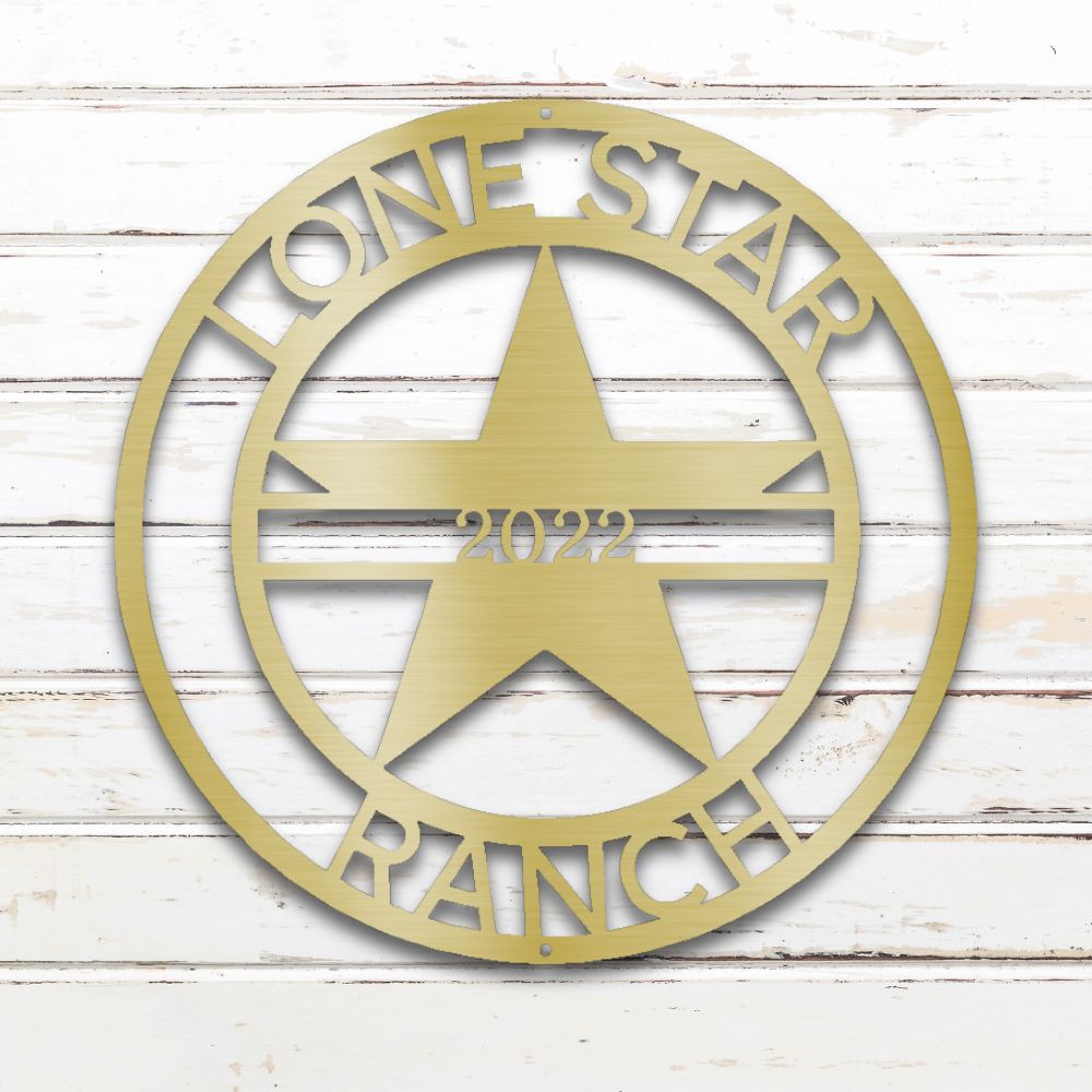 Lonestar Metal Wall Art (Gold) | Shop Custom Metal Signs & Wall Decor | Sovereign Metalworks