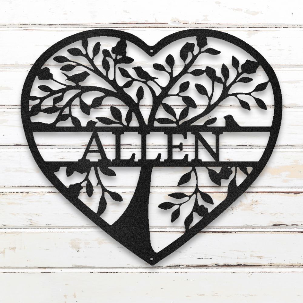 Loving Family Tree Metal Wall Art (Black) | Shop Custom Metal Signs & Wall Decor | Sovereign Metalworks