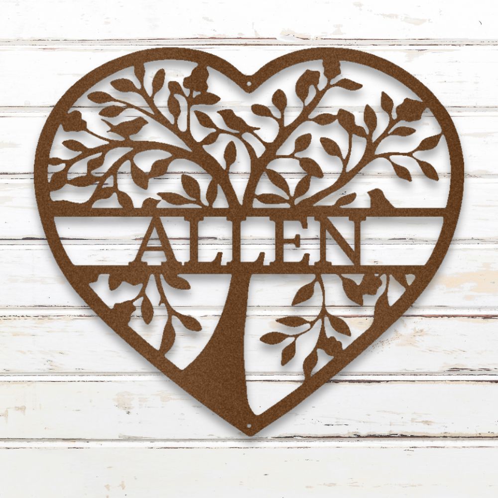 Loving Family Tree Metal Wall Art (Copper) | Shop Custom Metal Signs & Wall Decor | Sovereign Metalworks