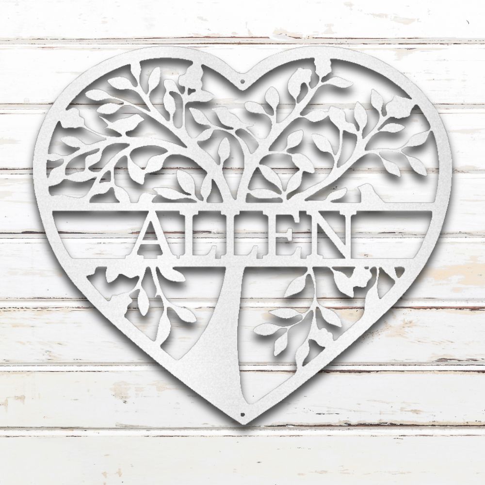 Loving Family Tree Metal Wall Art (White) | Shop Custom Metal Signs & Wall Decor | Sovereign Metalworks