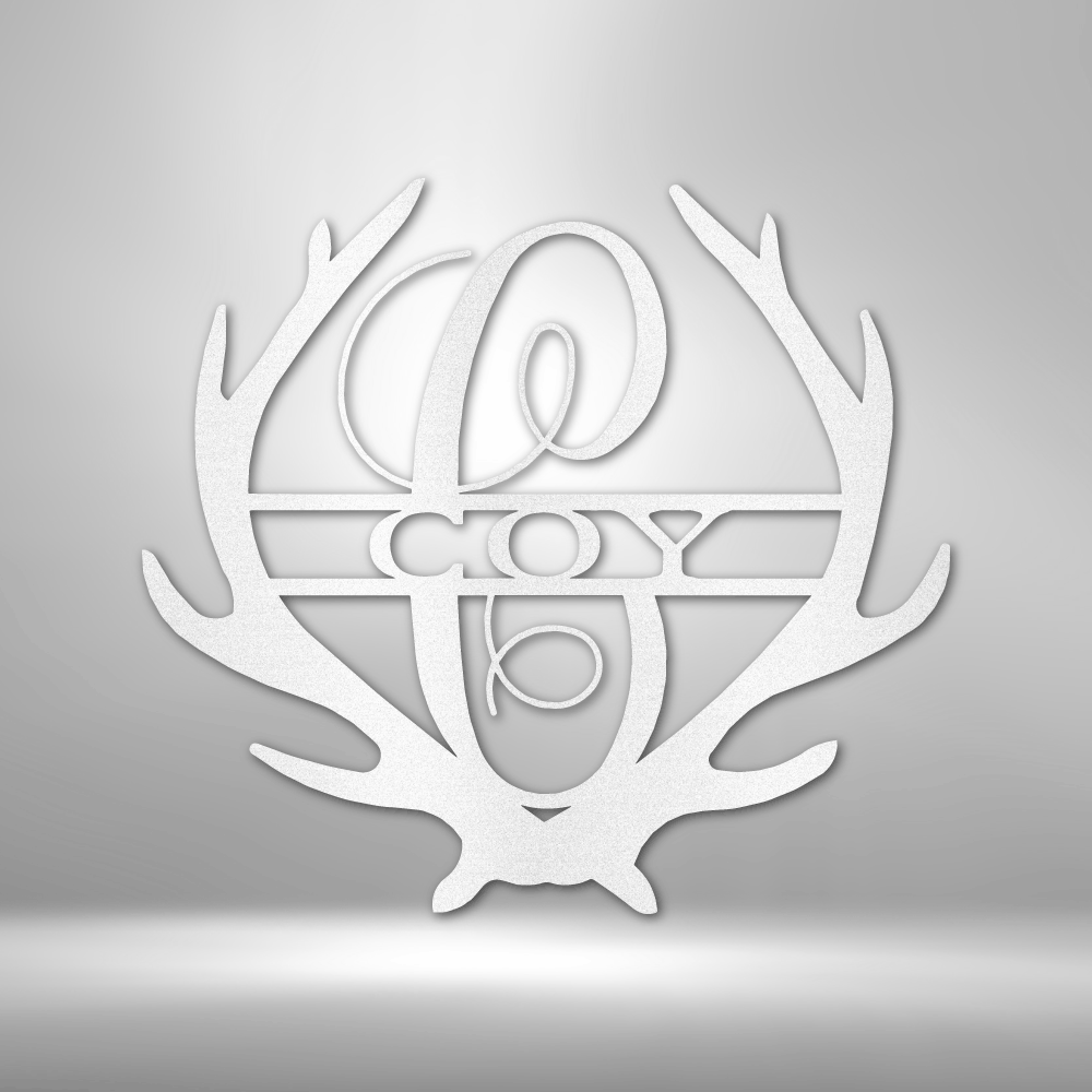 Antler Monogram (White) Metal Wall Art | Shop Custom Metal Signs & Wall Decor | Sovereign Metalworks