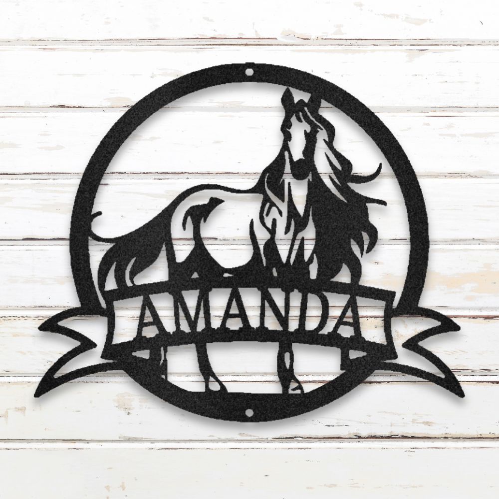 Majestic Horse Metal Wall Art (Black) | Shop Custom Metal Signs & Wall Decor | Sovereign Metalworks