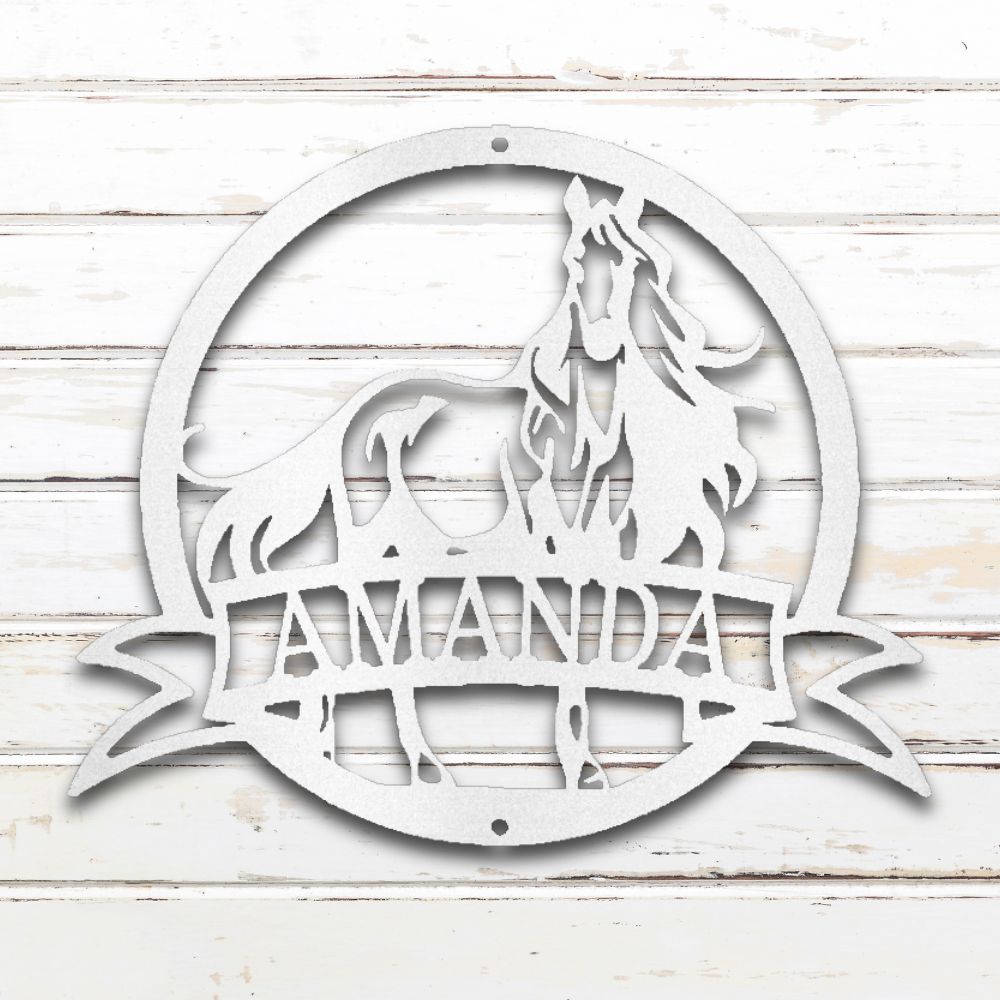 Majestic Horse Metal Wall Art (White) | Shop Custom Metal Signs & Wall Decor | Sovereign Metalworks