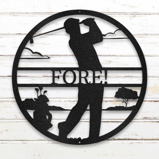 Male Golfer Custom Metal Wall Art (Black) | Shop Custom Metal Signs & Wall Decor | Sovereign Metalworks