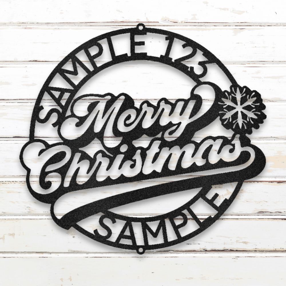 Merry Christmas Metal Wall Art II (Black) | Shop Custom Metal Signs & Wall Decor | Sovereign Metalworks