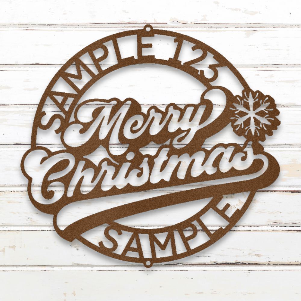 Merry Christmas Metal Wall Art II (Copper) | Shop Custom Metal Signs & Wall Decor | Sovereign Metalworks