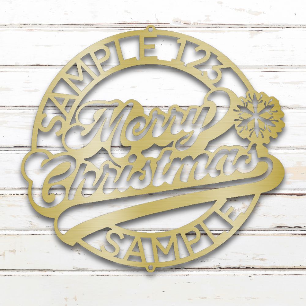 Merry Christmas Metal Wall Art II (Gold) | Shop Custom Metal Signs & Wall Decor | Sovereign Metalworks