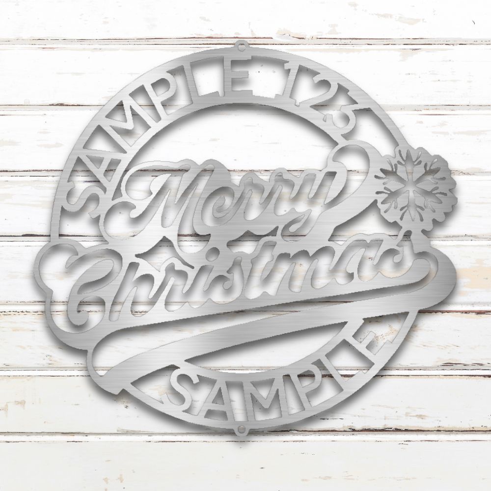 Merry Christmas Metal Wall Art II (Silver) | Shop Custom Metal Signs & Wall Decor | Sovereign Metalworks