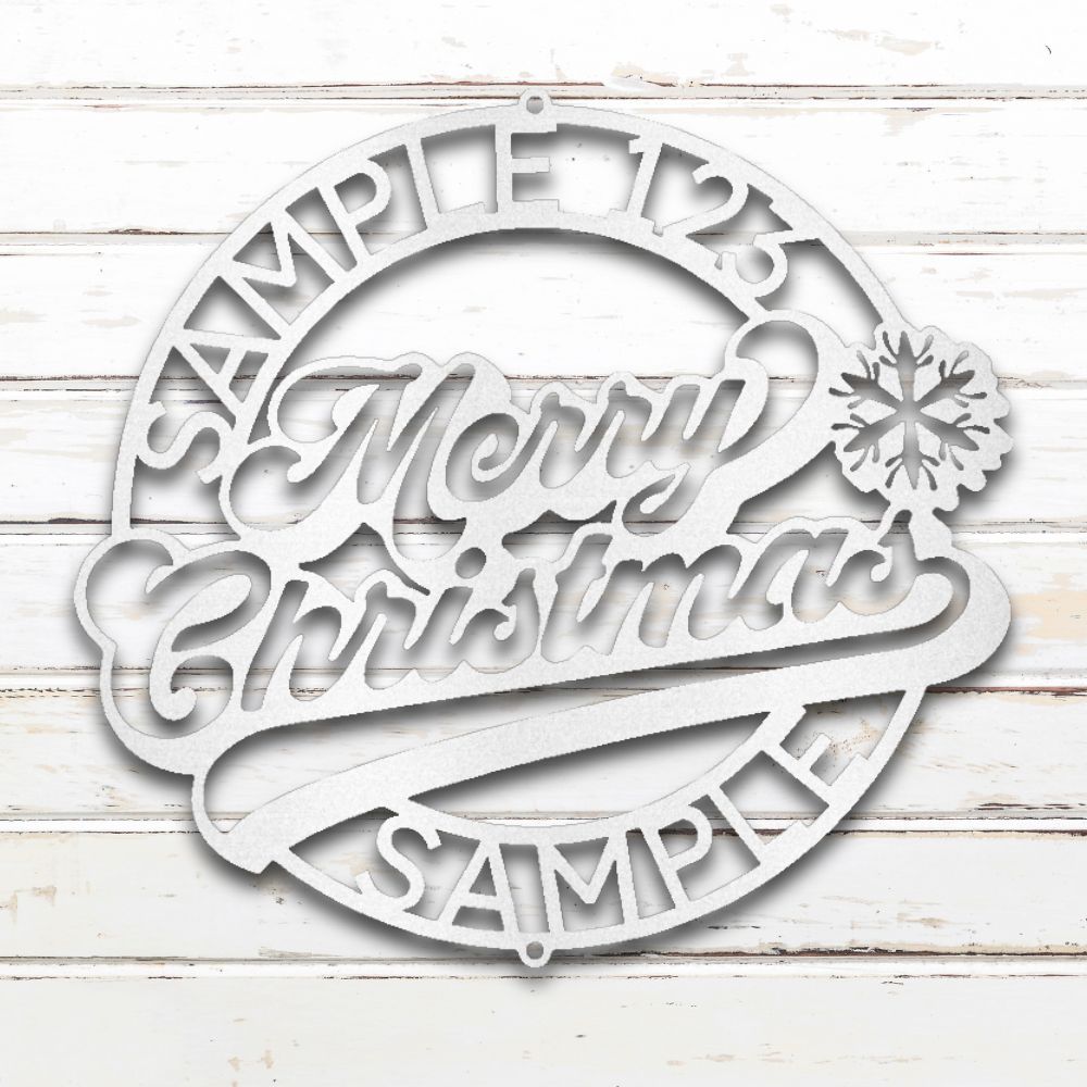 Merry Christmas Metal Wall Art II (White) | Shop Custom Metal Signs & Wall Decor | Sovereign Metalworks