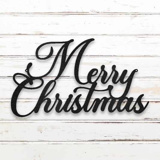 Merry Christmas Metal Wall Art I (Black) | Shop Custom Metal Signs & Wall Decor | Sovereign Metalworks