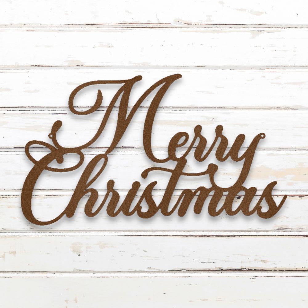 Merry Christmas Metal Wall Art I (Copper) | Shop Custom Metal Signs & Wall Decor | Sovereign Metalworks