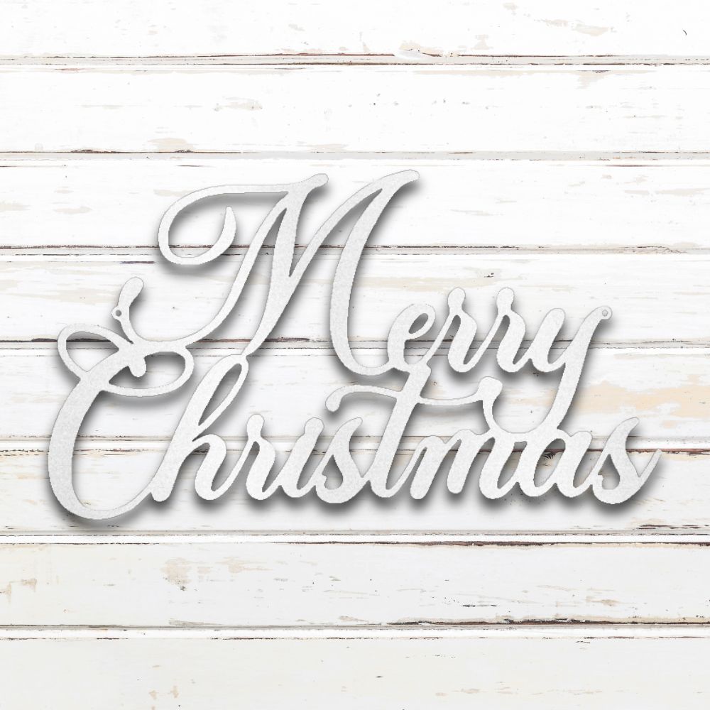 Merry Christmas Metal Wall Art I (White) | Shop Custom Metal Signs & Wall Decor | Sovereign Metalworks