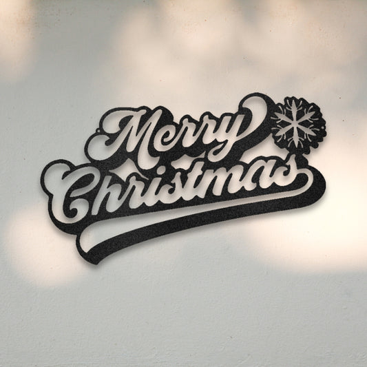 Merry Christmas Script Metal Wall Art | Sovereign Metalworks