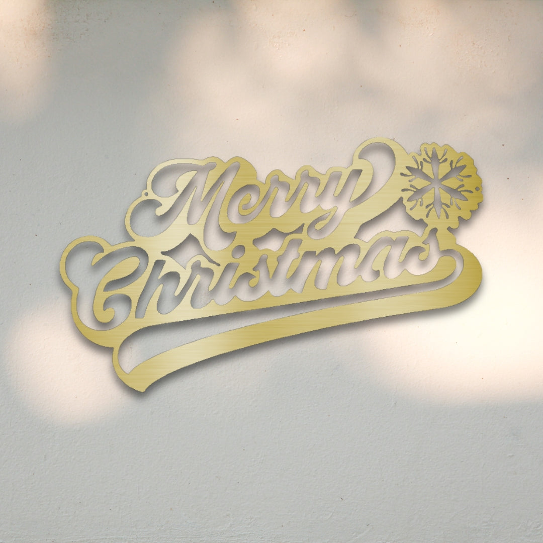 Merry Christmas Script Metal Wall Art | Sovereign Metalworks