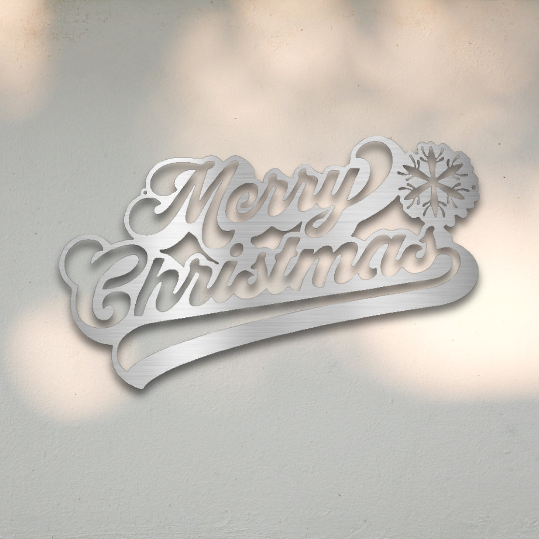 Merry Christmas Script Metal Wall Art | Sovereign Metalworks